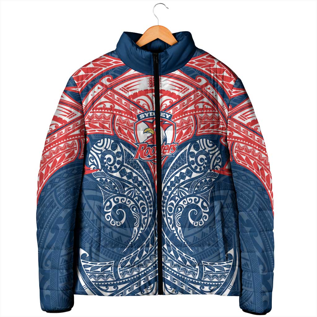 Personalized Sydney Roosters Padded Jacket Polynesian Tribal Pattern Style