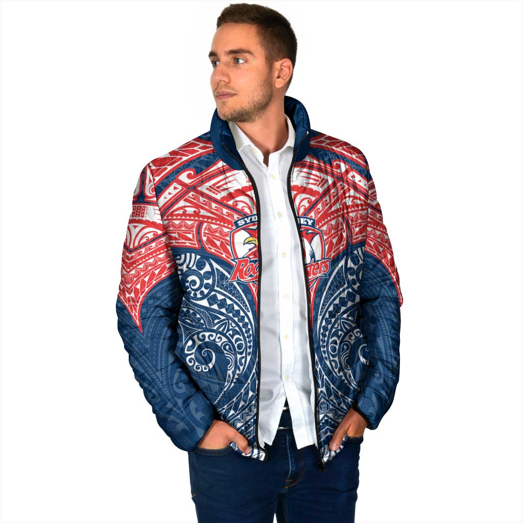 Personalized Sydney Roosters Padded Jacket Polynesian Tribal Pattern Style
