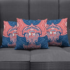 Personalized Sydney Roosters Pillow Cover Polynesian Tribal Pattern Style