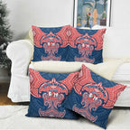 Personalized Sydney Roosters Pillow Cover Polynesian Tribal Pattern Style