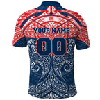 Personalized Sydney Roosters Polo Shirt Polynesian Tribal Pattern Style