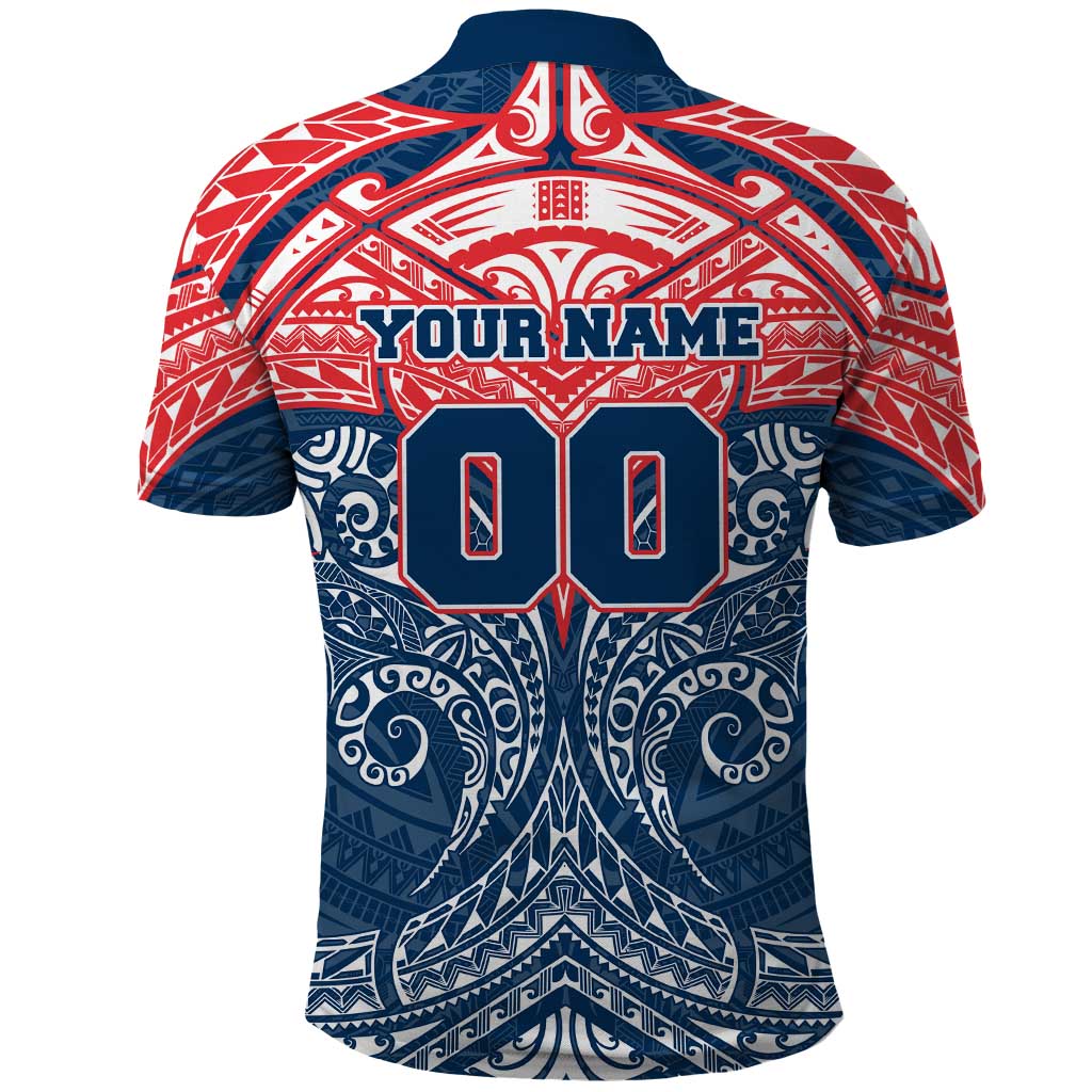 Personalized Sydney Roosters Polo Shirt Polynesian Tribal Pattern Style