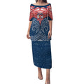 Personalized Sydney Roosters Puletasi Polynesian Tribal Pattern Style