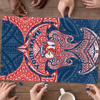 Personalized Sydney Roosters Puzzle Polynesian Tribal Pattern Style