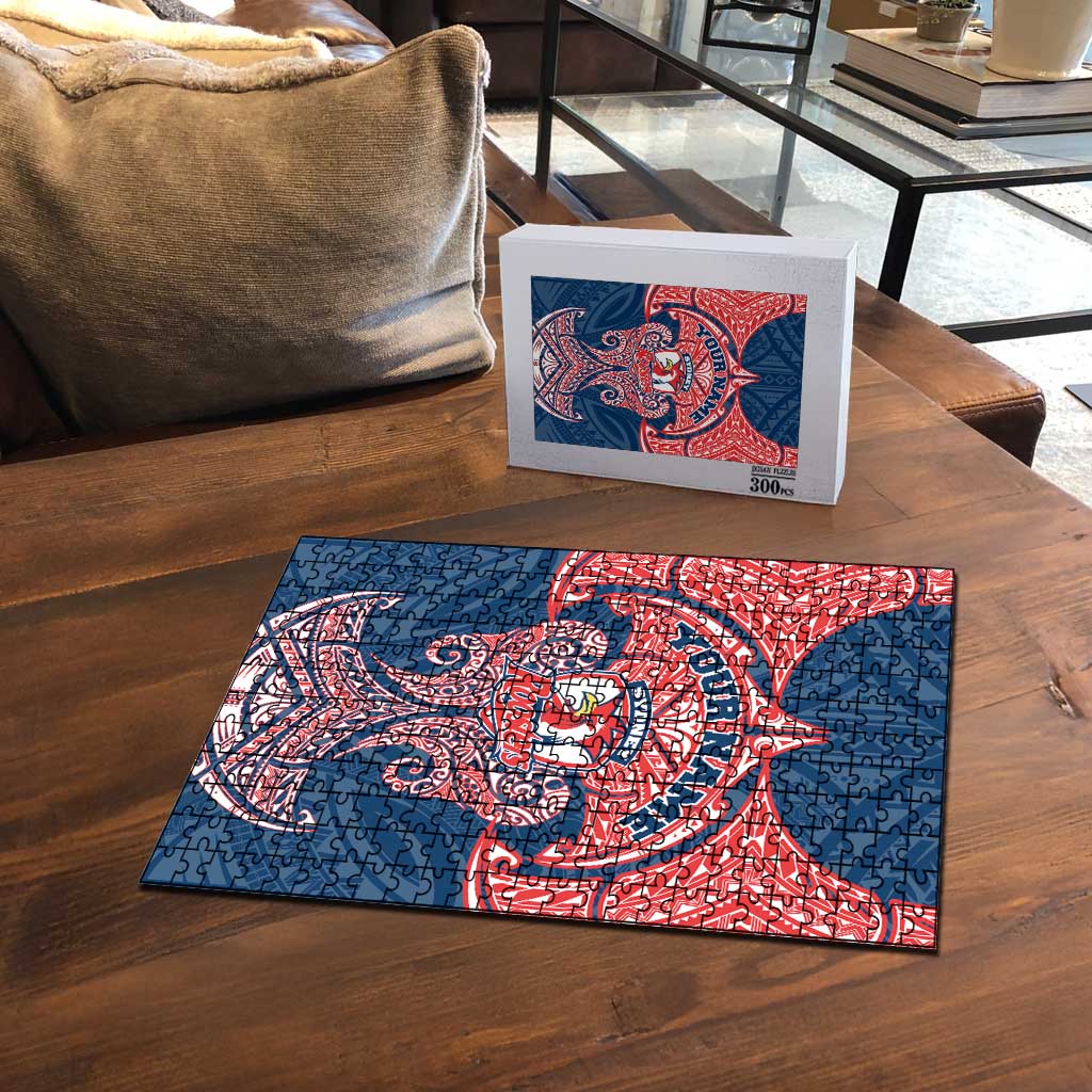 Personalized Sydney Roosters Puzzle Polynesian Tribal Pattern Style