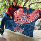 Personalized Sydney Roosters Quilt Polynesian Tribal Pattern Style