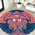 Personalized Sydney Roosters Round Carpet Polynesian Tribal Pattern Style