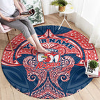 Personalized Sydney Roosters Round Carpet Polynesian Tribal Pattern Style