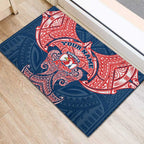 Personalized Sydney Roosters Rubber Doormat Polynesian Tribal Pattern Style