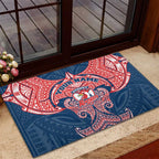 Personalized Sydney Roosters Rubber Doormat Polynesian Tribal Pattern Style
