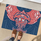 Personalized Sydney Roosters Rubber Doormat Polynesian Tribal Pattern Style