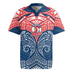 Personalized Sydney Roosters Rugby Jersey Polynesian Tribal Pattern Style