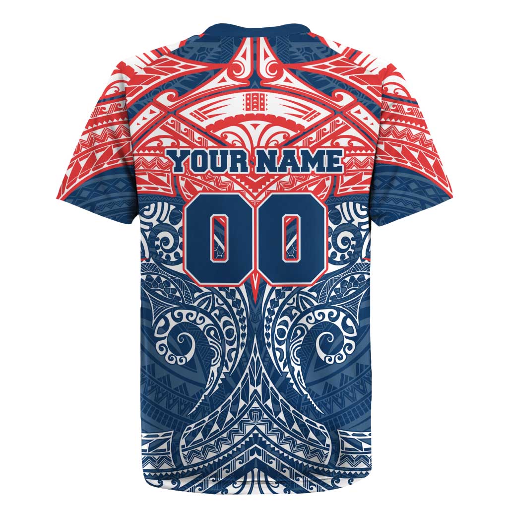 Personalized Sydney Roosters Rugby Jersey Polynesian Tribal Pattern Style