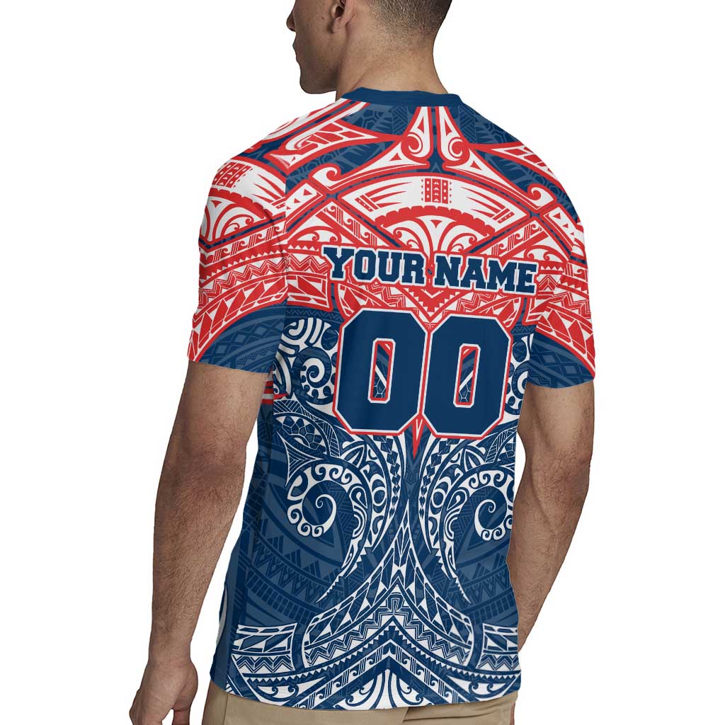 Personalized Sydney Roosters Rugby Jersey Polynesian Tribal Pattern Style