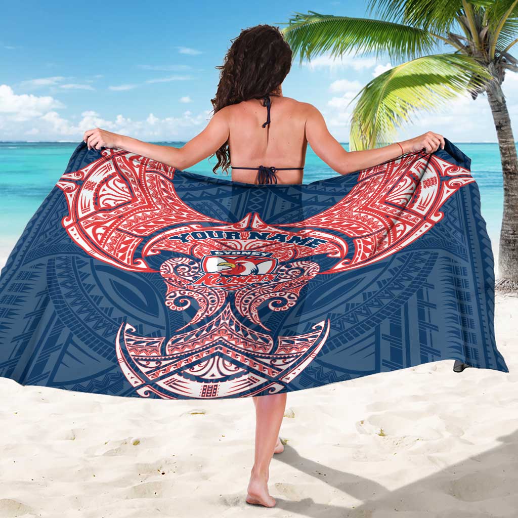 Personalized Sydney Roosters Sarong Polynesian Tribal Pattern Style