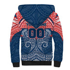 Personalized Sydney Roosters Sherpa Hoodie Polynesian Tribal Pattern Style