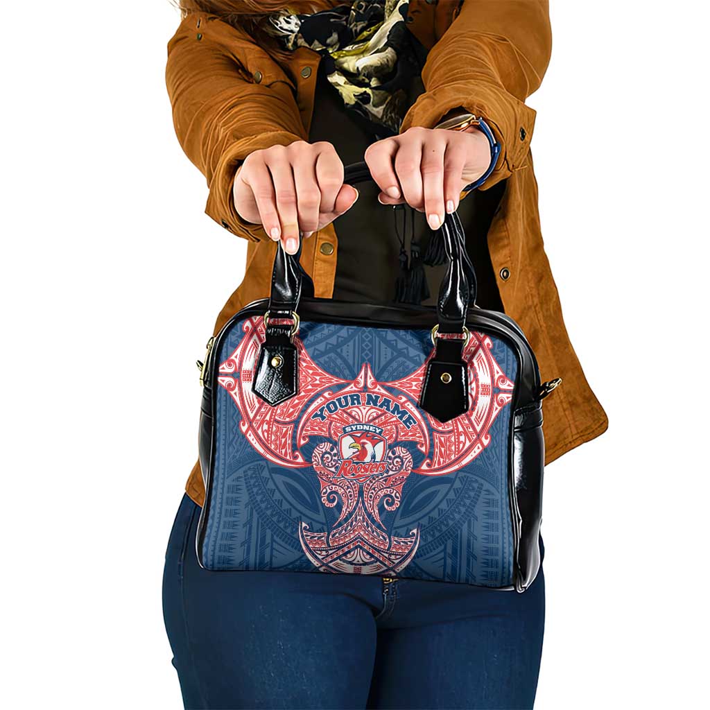Personalized Sydney Roosters Shoulder Handbag Polynesian Tribal Pattern Style