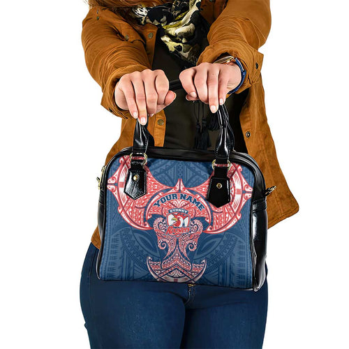 Personalized Sydney Roosters Shoulder Handbag Polynesian Tribal Pattern Style