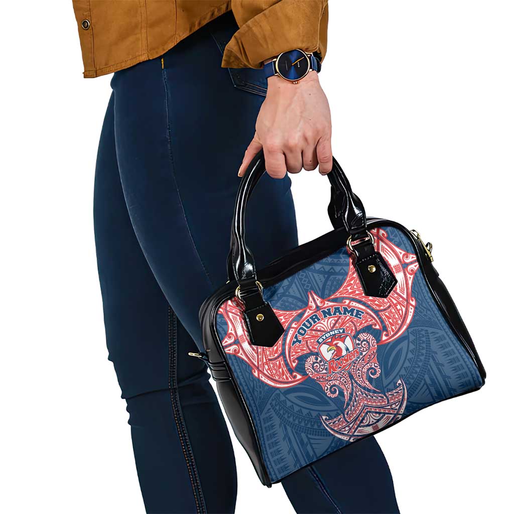 Personalized Sydney Roosters Shoulder Handbag Polynesian Tribal Pattern Style