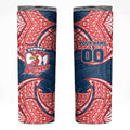 Personalized Sydney Roosters Skinny Tumbler Polynesian Tribal Pattern Style