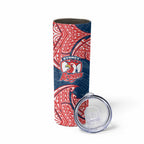 Personalized Sydney Roosters Skinny Tumbler Polynesian Tribal Pattern Style