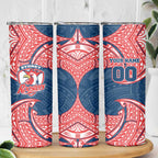 Personalized Sydney Roosters Skinny Tumbler Polynesian Tribal Pattern Style