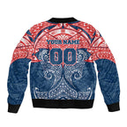 Personalized Sydney Roosters Sleeve Zip Bomber Jacket Polynesian Tribal Pattern Style