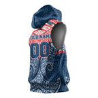 Personalized Sydney Roosters Sleeveless Hoodie Polynesian Tribal Pattern Style