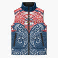 Personalized Sydney Roosters Sleeveless Puffer Jacket Polynesian Tribal Pattern Style