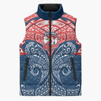 Personalized Sydney Roosters Sleeveless Puffer Jacket Polynesian Tribal Pattern Style