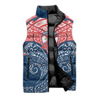 Personalized Sydney Roosters Sleeveless Puffer Jacket Polynesian Tribal Pattern Style