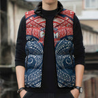 Personalized Sydney Roosters Sleeveless Puffer Jacket Polynesian Tribal Pattern Style