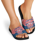 Personalized Sydney Roosters Slide Sandals Polynesian Tribal Pattern Style