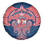 Personalized Sydney Roosters Spare Tire Cover Polynesian Tribal Pattern Style