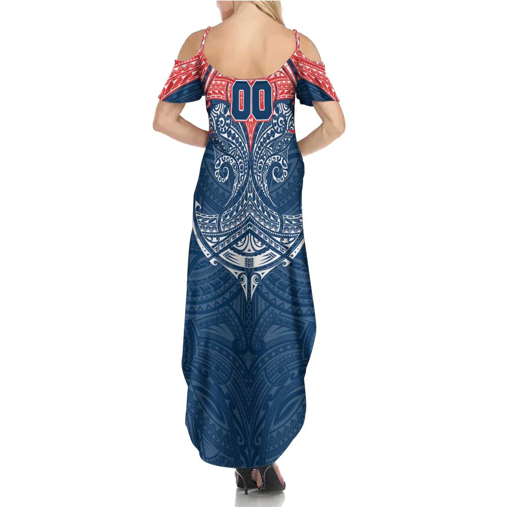 Personalized Sydney Roosters Summer Maxi Dress Polynesian Tribal Pattern Style