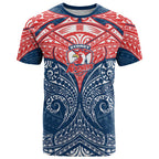 Personalized Sydney Roosters T Shirt Polynesian Tribal Pattern Style