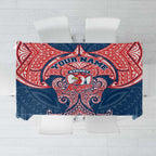 Personalized Sydney Roosters Tablecloth Polynesian Tribal Pattern Style