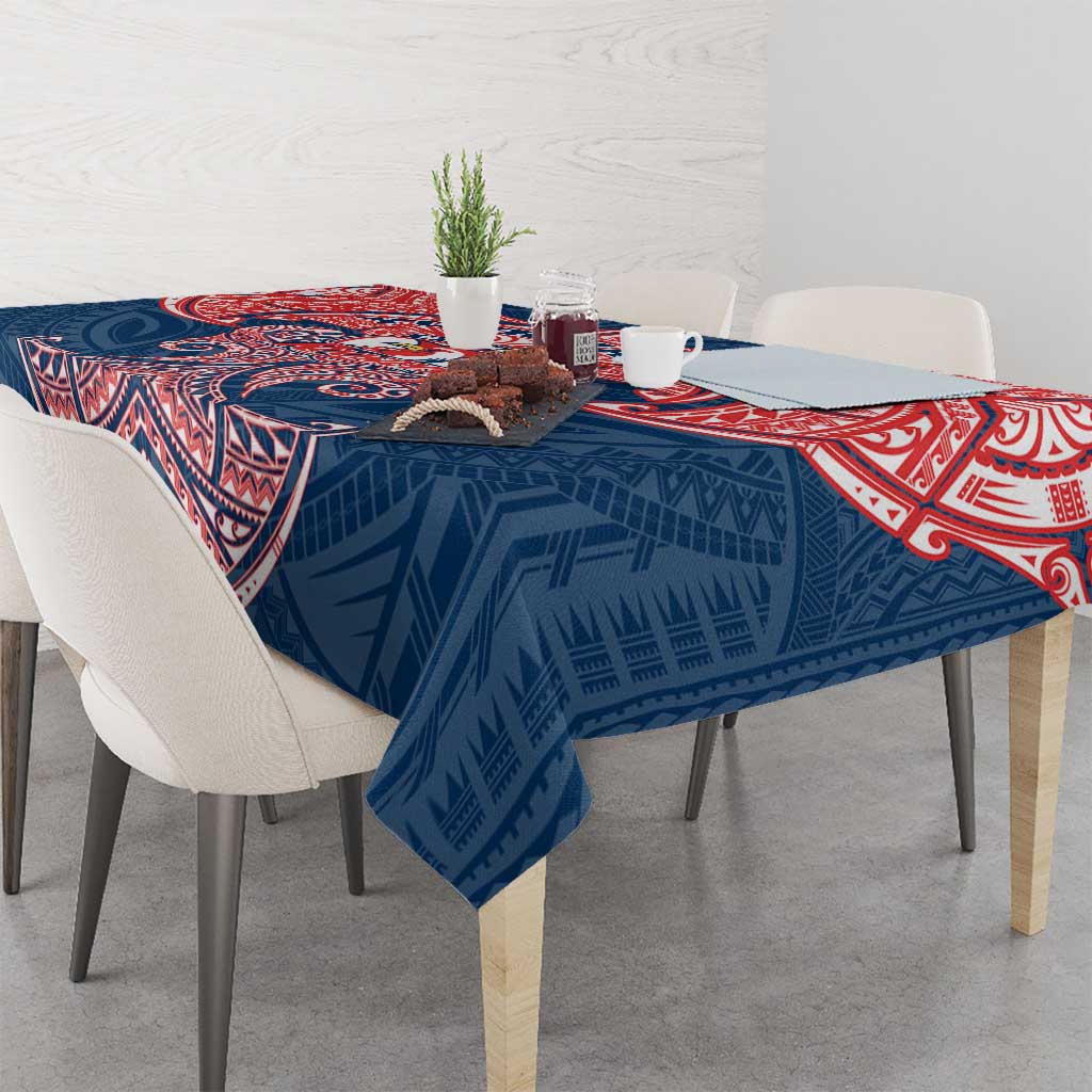 Personalized Sydney Roosters Tablecloth Polynesian Tribal Pattern Style