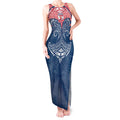 Personalized Sydney Roosters Tank Maxi Dress Polynesian Tribal Pattern Style