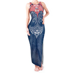 Personalized Sydney Roosters Tank Maxi Dress Polynesian Tribal Pattern Style