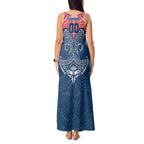 Personalized Sydney Roosters Tank Maxi Dress Polynesian Tribal Pattern Style