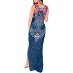 Personalized Sydney Roosters Tank Maxi Dress Polynesian Tribal Pattern Style