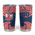 Personalized Sydney Roosters Tumbler Cup Polynesian Tribal Pattern Style