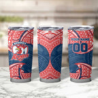 Personalized Sydney Roosters Tumbler Cup Polynesian Tribal Pattern Style