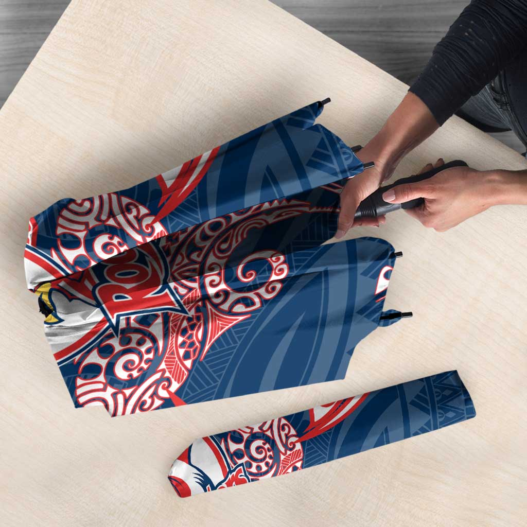 Personalized Sydney Roosters Umbrella Polynesian Tribal Pattern Style