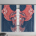 Personalized Sydney Roosters Window Curtain Polynesian Tribal Pattern Style