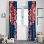 Personalized Sydney Roosters Window Curtain Polynesian Tribal Pattern Style