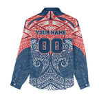 Personalized Sydney Roosters Women Casual Shirt Polynesian Tribal Pattern Style