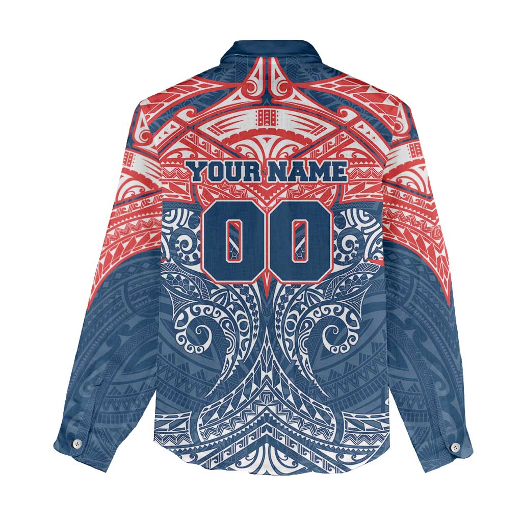 Personalized Sydney Roosters Women Casual Shirt Polynesian Tribal Pattern Style