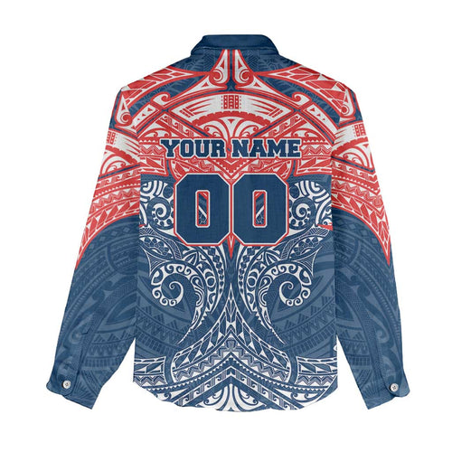 Personalized Sydney Roosters Women Casual Shirt Polynesian Tribal Pattern Style